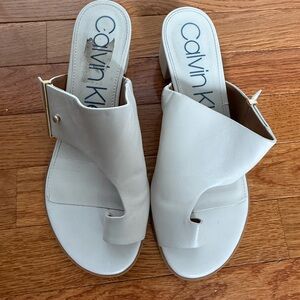 Calvin Klein Women's Cream Sandals